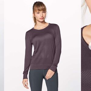 lululemon athletica Long Sleeve Top in Dark Purple